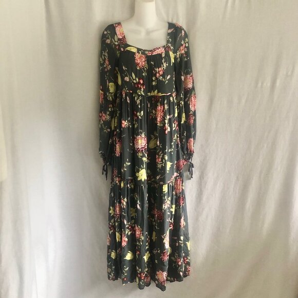 Anthropologie Tiered Evelin Floral Maxi Dress Size Small - Picture 3 of 10